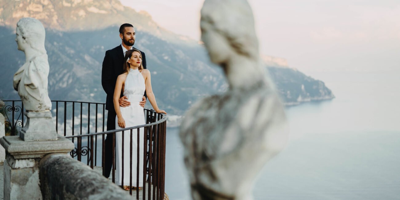 wedding photo in ravello villa cimbrone
